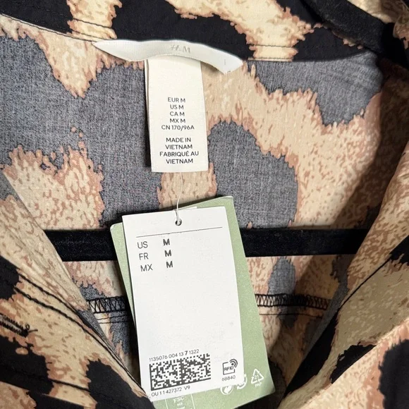 H&M Black and Tan Animal Print Shirt - Picture 2 of 3